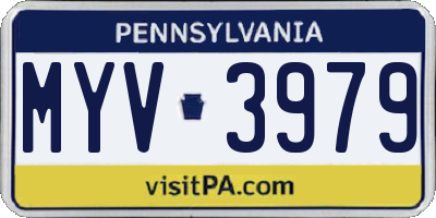 PA license plate MYV3979