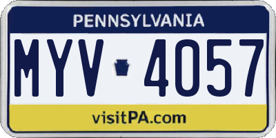 PA license plate MYV4057