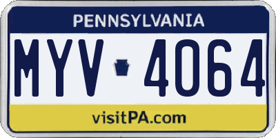 PA license plate MYV4064