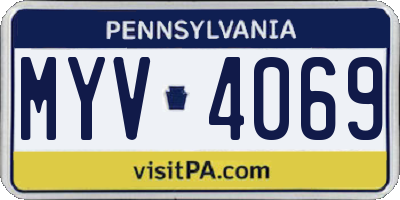 PA license plate MYV4069