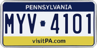 PA license plate MYV4101