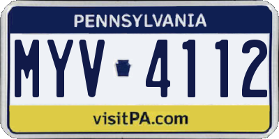 PA license plate MYV4112
