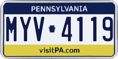 PA license plate MYV4119