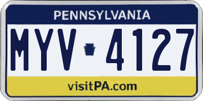 PA license plate MYV4127
