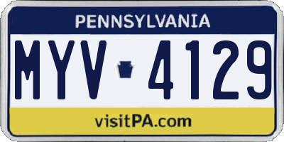PA license plate MYV4129
