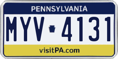PA license plate MYV4131