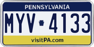 PA license plate MYV4133