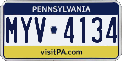 PA license plate MYV4134