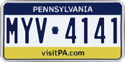 PA license plate MYV4141