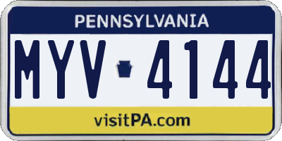PA license plate MYV4144