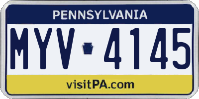 PA license plate MYV4145