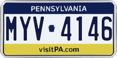 PA license plate MYV4146