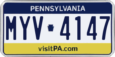 PA license plate MYV4147