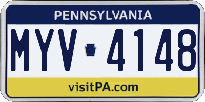 PA license plate MYV4148