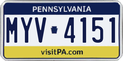 PA license plate MYV4151