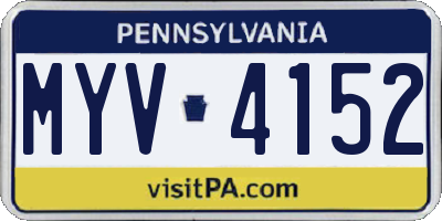 PA license plate MYV4152