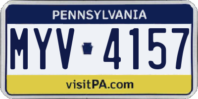 PA license plate MYV4157