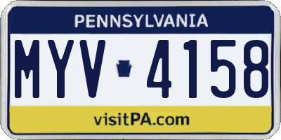 PA license plate MYV4158