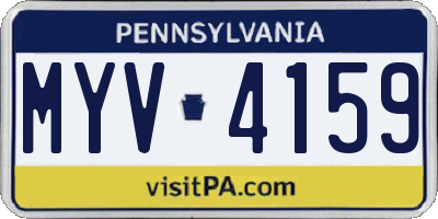 PA license plate MYV4159