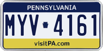 PA license plate MYV4161