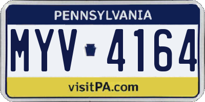 PA license plate MYV4164