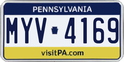 PA license plate MYV4169