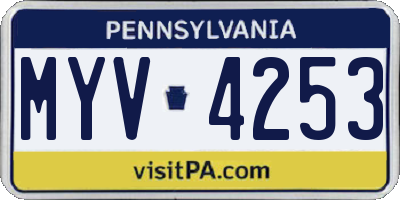 PA license plate MYV4253