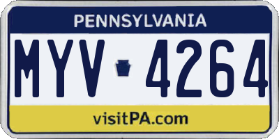 PA license plate MYV4264