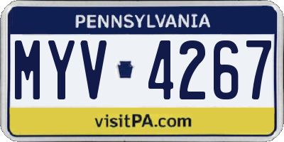 PA license plate MYV4267