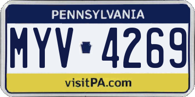 PA license plate MYV4269