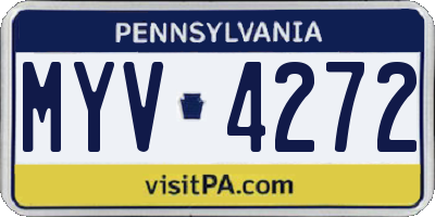 PA license plate MYV4272