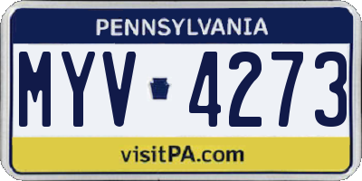 PA license plate MYV4273