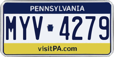 PA license plate MYV4279