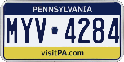 PA license plate MYV4284