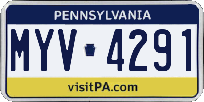 PA license plate MYV4291