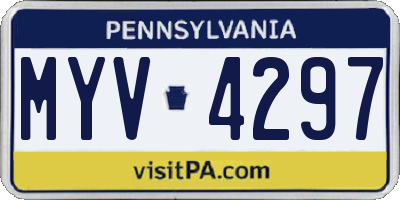 PA license plate MYV4297
