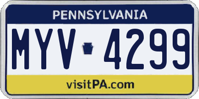 PA license plate MYV4299