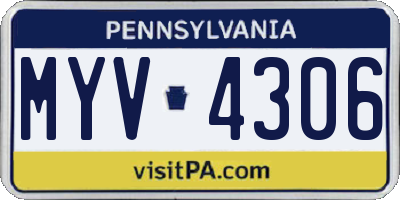 PA license plate MYV4306
