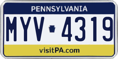 PA license plate MYV4319