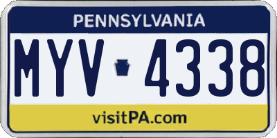 PA license plate MYV4338