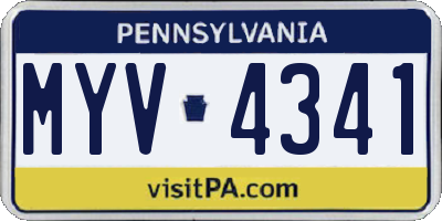 PA license plate MYV4341