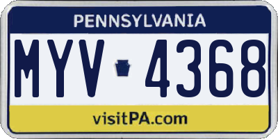 PA license plate MYV4368