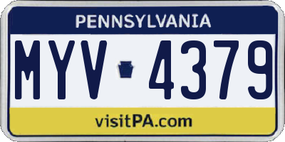 PA license plate MYV4379