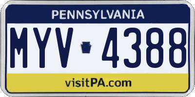 PA license plate MYV4388