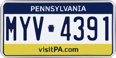 PA license plate MYV4391