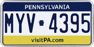 PA license plate MYV4395