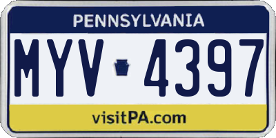 PA license plate MYV4397
