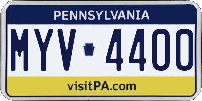 PA license plate MYV4400