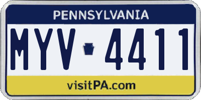 PA license plate MYV4411