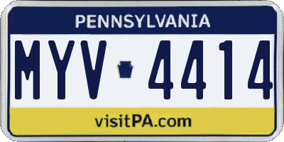 PA license plate MYV4414